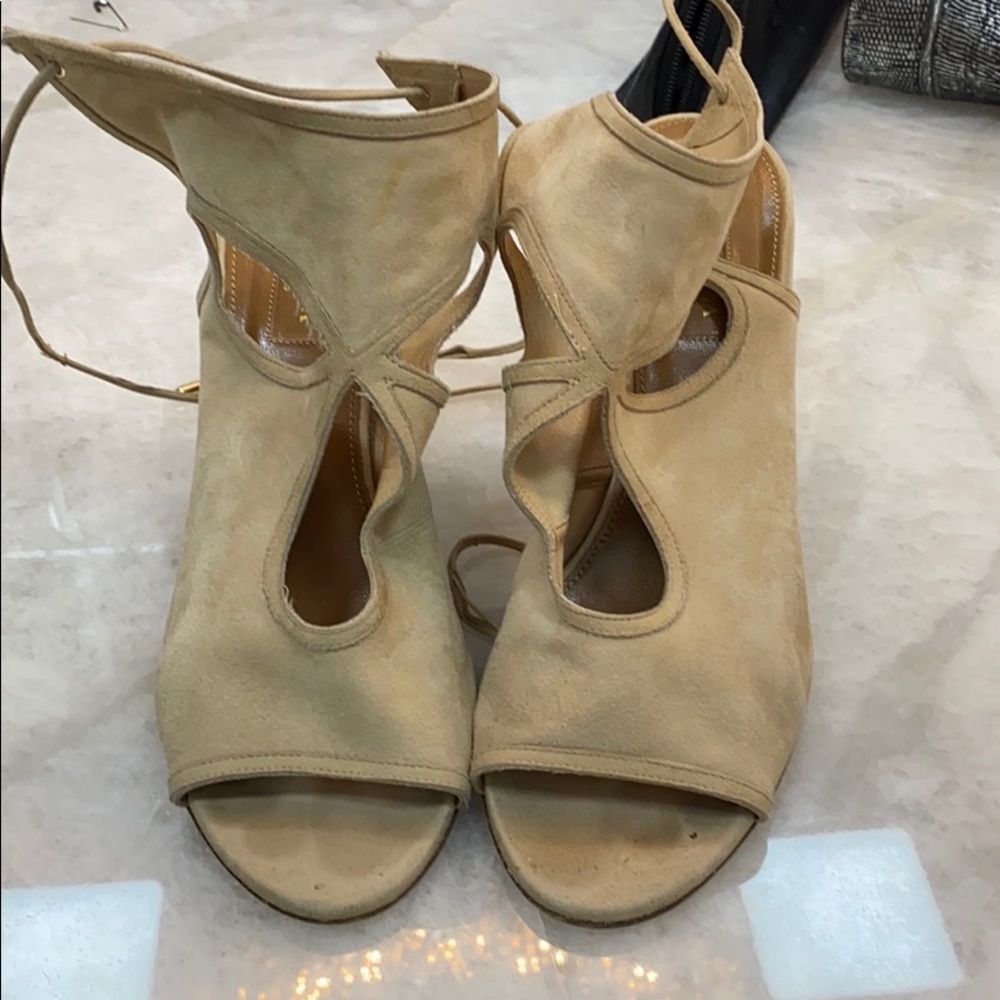 Aquazzura peep toe wedge